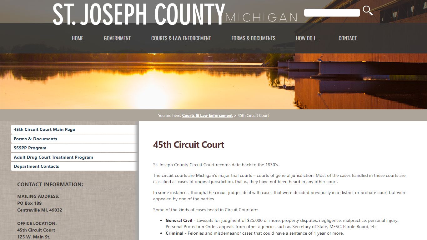 45th Circuit Court - St. Joseph County Michigan